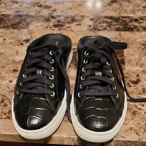 Polo Ralph Lauren Delia Black Crocodile Pattern Sneakers